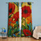 Michorinee Blickdicht Gardinen Bunt Blumen Muster Vorhang Vintage Landhaus Verdunkelungsvorhang mit Ösen Dekoschal Blätter für Schlafzimmer Wohnzimmer 2 Stücke 158 × 132cm (H × B)