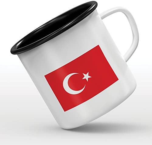 Mygoodprice MUG tasse émaillée au motif Drapeau Turquie