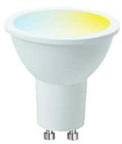 Maxim LED GU10 Spotlight Cap (Colour Changing Temperature) - 5.5watt (50watt) 345 Lumens - PA - Pearl - Dimmable via App - Smart WiFi - 50MLGU10CCT1PKB