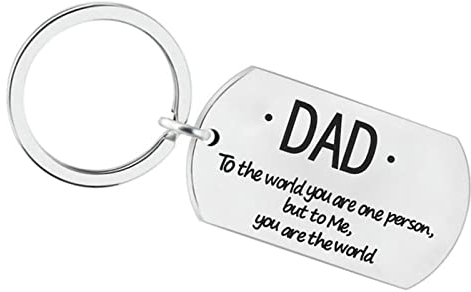 Wycian Schlusselanhänger, Schlüsselanhänger Vater Silber Keyring mit Gravur Edelstahl für Frauen Männer Freundin