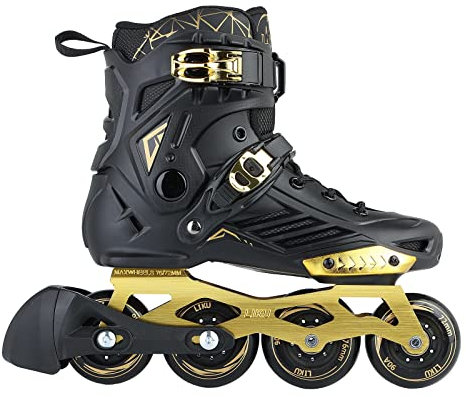 LIKU Unisex Fitness Inline Skates (Gold, Herren 10.5/Damen 11.5)