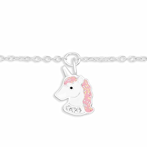 MONKIMAU Armband Damen Silber mit Einhorn Anhänger aus 925 Sterling Silver Bracelet Women Unicorn Charm Armkette Schmuck Geschenke für Kinder Mädchen Frauen