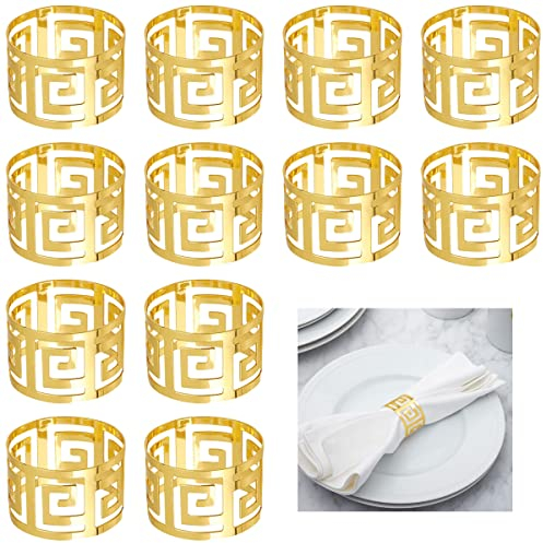 UptVin 12 Piezas Anillos para Servilletas, Aro de Servilleta Hebilla Servilleteros Anillos Diseño Hueco para Boda Fiesta Cumpleaños Aniversario Cena Decoración de Mesa (Forma de la Espalda)