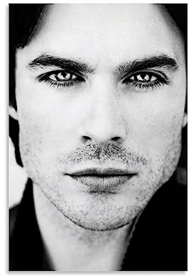 Ian Somerhalder The Vampire Diaries Black AnCanvas Poster, dekoratives Gemälde, Leinwand-Wandposter und Kunstdruck, modernes Familienschlafzimmer-Dekor-Poster, 20 x 30 cm