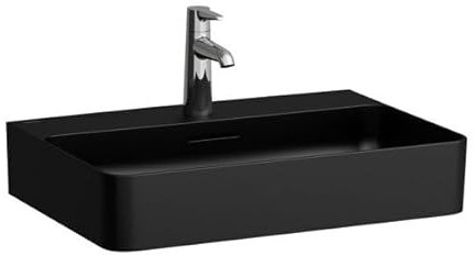 LAUFEN VAL Waschtisch, unterbaufähig, ohne Hahnloch, ohne Überlauf, 600x420mm, H8102837161121, Farbe: Schwarz Matt