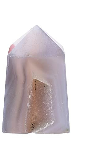 FADUNI Kristall-Loch 1PC Naturstein Achat Höhle Pyramide Polieren Kristall Punkt Obelisk Quarz Zauberstab Turm Ornament for Wohnkultur Kristall-Loch