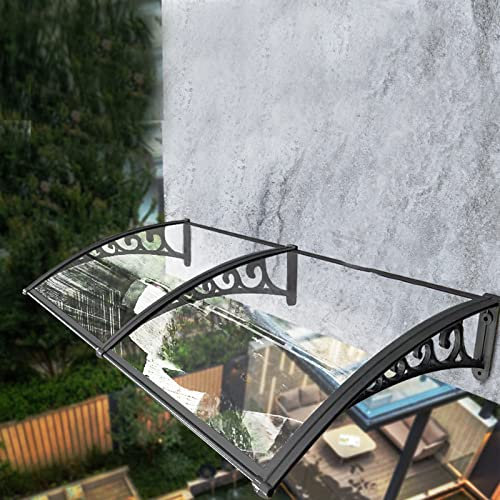 pensilina Tettoia da giardino trasparente, tenda da sole per finestra, porta d'ingresso, tenda da sole per porte in policarbonato per esterni, tettoia per veranda, protezione da pioggia e ne
