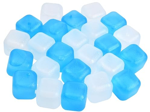 24 Stück Eiswürfel Wiederverwendbare Eiswürfel Eiswürfel Kunststoff Plastik Eiswürfel Dauereiswürfel Party Ice Cubes zum Kühlen von Getränken Klar 2.5 * 2.5 * 2.5cm (B)