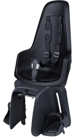 BOBIKE 8012100018 - Rücksitz ONE MAXI mit E-BD-System für Fahrräder mit 26”-29” Rädern mit Befestigung am Gepäckträger in der Farbe Urban Schwarz