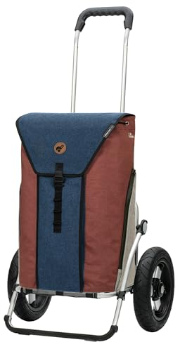 ANDERSEN Einkaufstrolley - Royal Shopper Oli.P 2.0 blau 50 L Einkaufswagen, hochwertig, Shopping, Thermo, Aluminium, klappbar, luftbereiftes Kugellagerrad