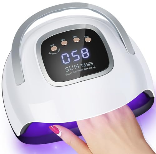 UV Nail Lamp, LKE Nail Dryer 220W Professional UV LED Nail Lamp with 4 Timers&Auto Sensor UV Lamp for Gel Nails Detachable Curing Lamp Gel Nail Polish Lamp for Home and Salon Use