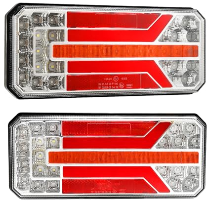 Yuanjoy 2 Stück Rücklicht Anhänger, 12 V/24 V LED Anhängerbeleuchtung, LKW Rückleuchte Superhell Wasserdichtes Rücklicht mit E-mark