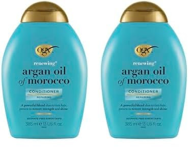OGX Renewing + Argan Oil of Morocco Conditioner (385 ml), regenerierende Haarspülung mit marokkanischem Arganöl, Haarpflege Spülung, sulfatfrei (Packung mit 2)