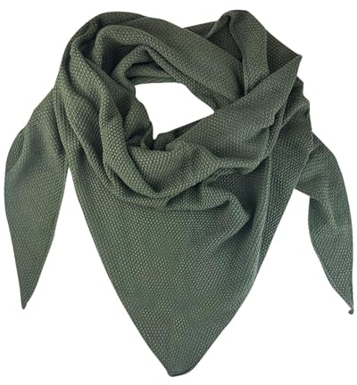 Trachtenland XL Strick Dreieckstuch - Schal 200 x 80 cm | Olivgrün