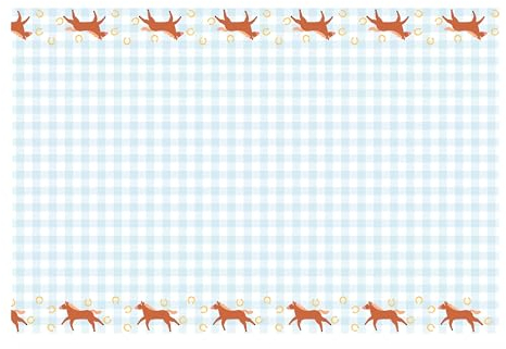 PartyDeco - Nappe Papier À Carreaux Cheval 180X120CM Bleu