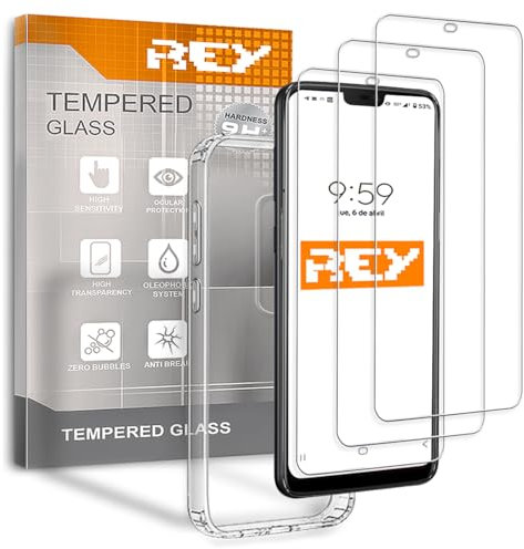 REY 3X Bildschirmschutz und Hülle für ONEPLUS 6, Gehärtetem Glas und Silikon TPU mit hoher Widerstandsfähigkeit