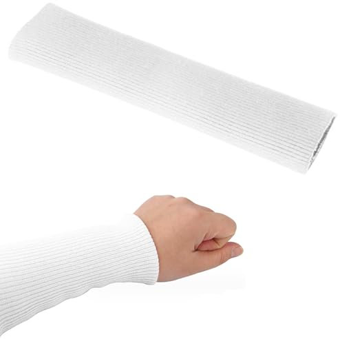 Niuhong 40 Cm Ärmelbündchen Elastische Bündchen Kleidung Elastisch Stricken Ärmel Nähen Ärmel Ersatz Daunenjacke Repair Herab Flicken Reparaturflicken Stoff Pullover Jacke Nähen DIY (Weiß)