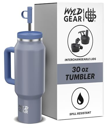 Wyld Gear - Wyld Syde Travel Tumbler 30 oz (900 ml), Horizon | Heiß & Kalt | Isolierflasche mit bruchfestem Strohhalm | geeignet für Getränkehalter | auslaufsichere Thermosflasche | BPA-frei