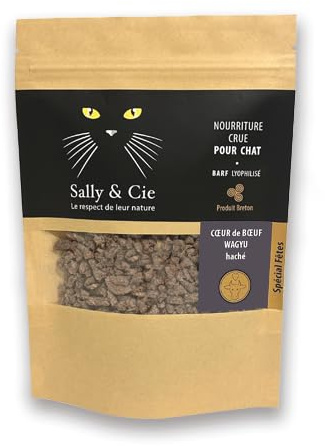 Croquette Barf - Cœur de Bœuf Wagyu haché Lyophilisée pour Chat