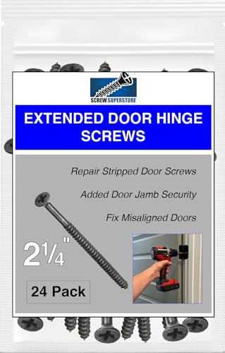Oil Rubbed Bronze Wood Screws 9 X 2-1/4 Inch – Extra Long Steel Door Hinge Screws - Door Security Screws - 24 Pack