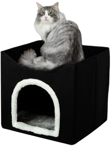 Interior de la casa para perros - Casa para mascotas cerrada extraíble y lavable - Casa para perros y cama para dormir para mascotas | Perrera portátil de doble capa con una estructura de dos capas