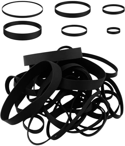 Pack of 30 Rubber Bands in Various Sizes, Black Elastic Bands, Tactical Rubber Band, Mixed Number, Durable Rubber Band, Thick, for Hiking, Camping, Survival, Sports Accessories, 6 Sizes