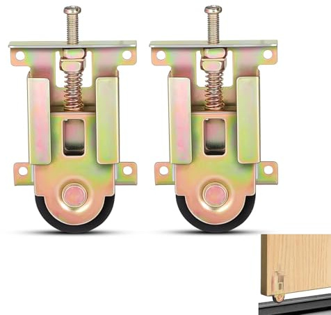 Yuiturt Lot de 2 Roulette Porte Coulissante, Roulements à Billes pour Placard et Armoire, Poulie de Remplacement Universelle pour Portes Miroir, Bois et Métal - Accessoire Meuble Glissant