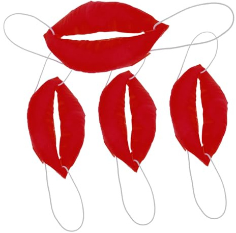 Levemolo Bühnenrequisiten Halloween Wurstmaul 4 Stück mit Witzigen Lippen aus Kunststoff für Kostüm Events und Partydeko