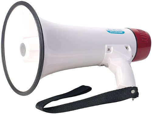 infactory Richtmegafon: Megaphon Deluxe 25 Watt (Richtmegaphon, Megaphon Lautsprecher, Spiralkabel)