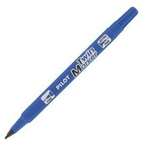 Pilot Twin Marker, Filzstift mit feiner Spitze, 1 Stück in blau (blau, feine Spitze, blauer Kunststoff)