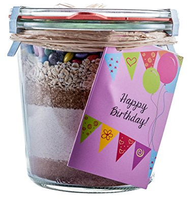 Löbke Hof Backmischung Geburtstags-Kuchen Happy Birthday 580ml Sturz-Weckglas