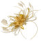 Fascinator-Haarband, mit Federn, creme-elfenbeinfarben/goldfarben