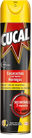 Cucal Insecticida Aerosol Instant contra Cucarachas, Hormigas y sus nidos 400ml, insecticida para insectos rastreros eficaz en 3 segundos