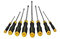 Stanley Schraubendreher Cushiongrip-Set, TransModul-System, 8-teiliges Set bestehend aus 3x100mm, 5x150mm, 6.5x150mm, 8x200mmm, PH0x60mm, PH1x100mm, PH2x125mm, PH3x150mm, mit Stahlklinge, STMT1-74181