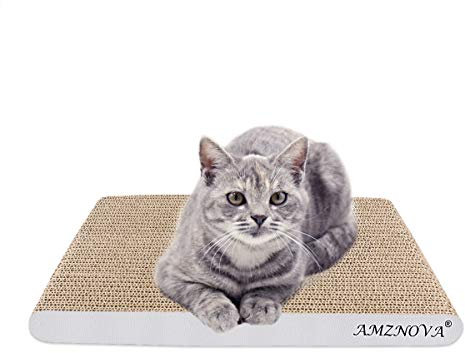 AMZNOVA Katzen Kratzpappe Rescratch Katzen Kratzbrett, Kratzpappe mit Katzenminze, Kratzbrett Kratzbretter Katzenkratzbrett, Breit, Elfenbein