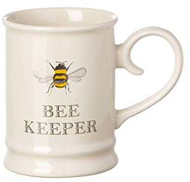 The Tuftop Co Majestic BEE KEEPER Cream Ceramic Novelty Tankard Mug - 16 oz