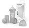 Twistshake Anti-Kolik Babyflasche mit Milchpulverbehälter und Mixer - 260 ml | Silikon-Brustwarze mit mittlerem Durchfluss | BPA-freie Babymilchflasche | Geeignet für Babys ab 2 Monaten | Grau