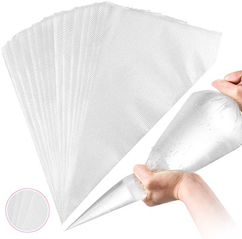 Beunyow Mangas Pasteleras Desechables, 100pcs 60cm Bolsas de Pastelería de Plástico Manga Repostería DIY Decoración de Pasteles Herramientas para Hornear Bizcocho, Galleta, Cupcake y Hojaldre