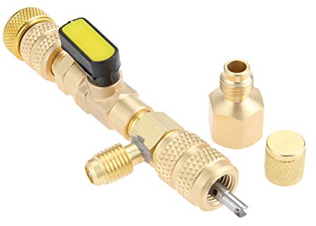 SURIEEN R410A R22 Valve Core Remover & Installer Tool with Dual Size SAE 1/4 & 5/16 Port Air Conditioning Line Repair Tools for R404A R407C R134A R32 HVAC System
