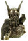 Veronese Odinbüste Odin mit Raben Hugin und Munin bronziert 23 cm Figur Skulptur