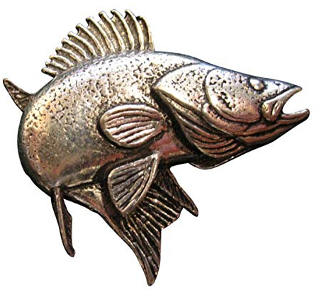 Ansteckpin Barsch | für den Hut oder das Revers | Perfekt zum Angler-Outfit | Anstecker Pin Button | Altsilber