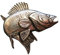 Ansteckpin Barsch | für den Hut oder das Revers | Perfekt zum Angler-Outfit | Anstecker Pin Button | Altsilber