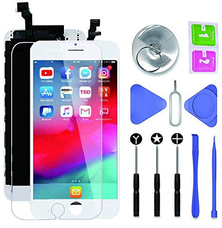 SNIDII Compatible con iPhone 7 pantalla LCD de repuesto blanco de 4.7 pulgadas, conjunto completo de pantalla LCD táctil 3D, marco digitalizador de repuesto con kit de herramientas de reparación,