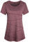 Sykooria Sport T-Shirt Damen Kurzarm T Shirt Frauen Rundhals Funktionsshirt Workout Longshirt Laufen Yoga Fitness Gym Oberteile Tops, Weinrot 3XL