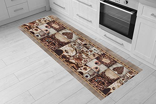 Italian Bed Linen Küchenläufer mit Digitaldruck, Coffee 50x50 cm