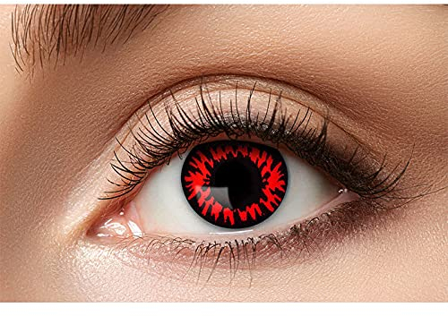 PAPSTAR NEU Kontaktlinsen Red Wolf Farblinsen rot-schwarz