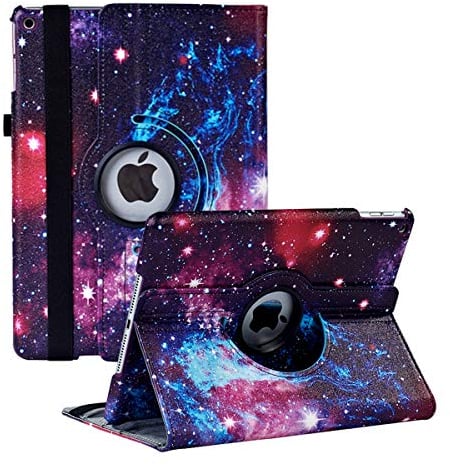 Custodia per iPad 10,2 9/8/7 Generazione (2021 2020 2019) – 360 Gradi di Rotante Cover Protettiva Case con Funzione di Spegnimento Automatico per iPad 10.2 9a/8a/7a Generazione (Color Galaxy)