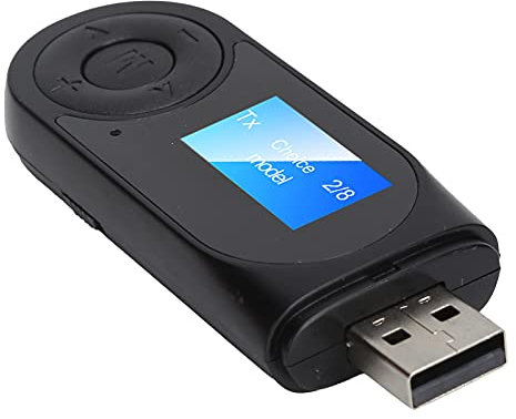 ASHATA Ricevitore Trasmettitore USB Bluetooth 5.0, Mini Adattatore Bluetooth Portatile 2 in 1 con Jack da 3,5 Mm, Display LCD, Chiamate in Vivavoce, per PC/TV/autoradio/Altoparlanti Cablati