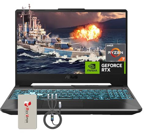 ASUS TUF A15 - Laptop para juegos FHD de 15.6 pulgadas, 144 Hz, AMD Ryzen 7 7435HS, NVIDIA GeForce RTX 3050, RAM DDR5 de 32 GB, SSD PCIe de 1 TB, teclado retroiluminado RGB, cámara HD, negro, Win 11