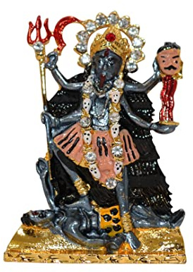 Universal Hub Metallstatue Kali MATA religiöse Figur hinduistische Göttin Skulptur Sammlerfigur dekoratives Ornament Kali-Maa-Schaustück Metallstatue für Auto Heimdekoration Gastgeschenk